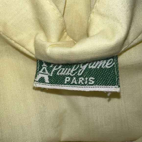Paul Game Paris Mens XL yellow embroidered short sleeve sheer Barong Polo Shirt - Picture 6 of 6